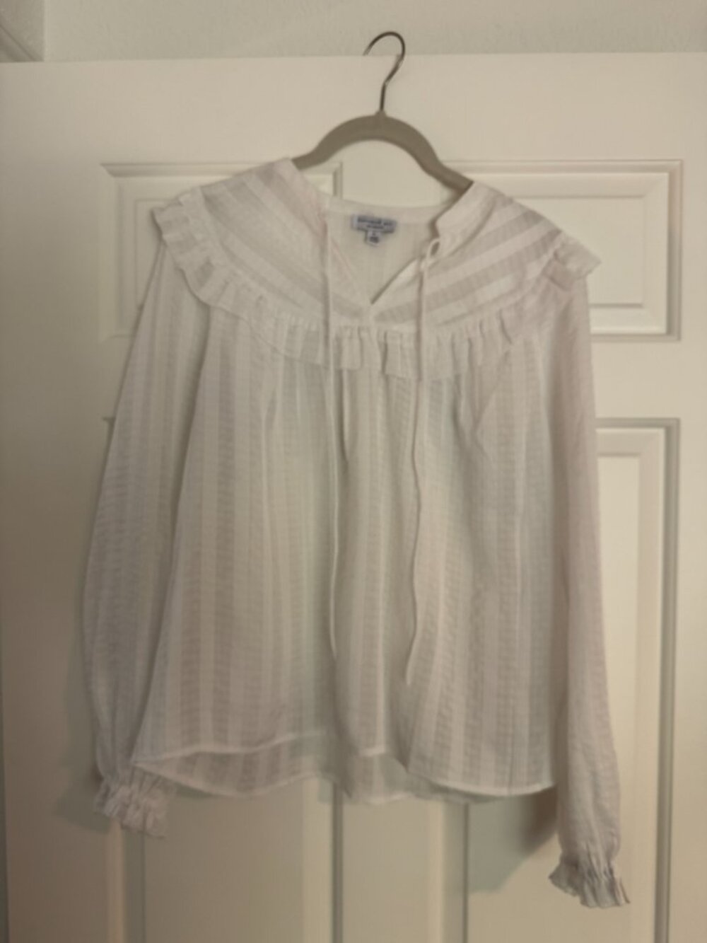 Lightweight White Tie-Front Blouse